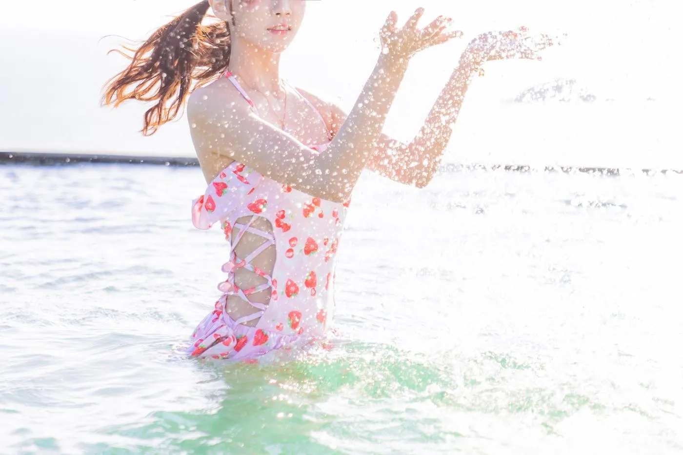 桜桃喵 - NO.102 甜甜×4-草莓泳衣（17p [17P]插图1